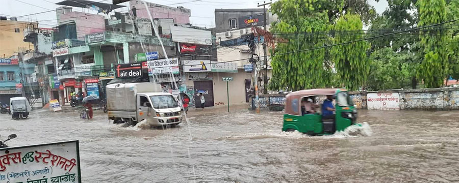 Dhangadhi flooded due to rain