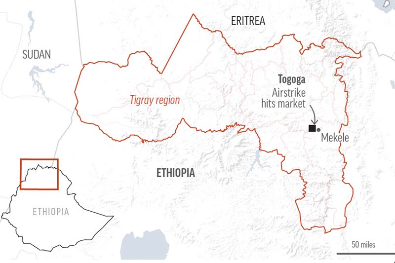 Airstrike in Ethiopia’s Tigray kills more than 50