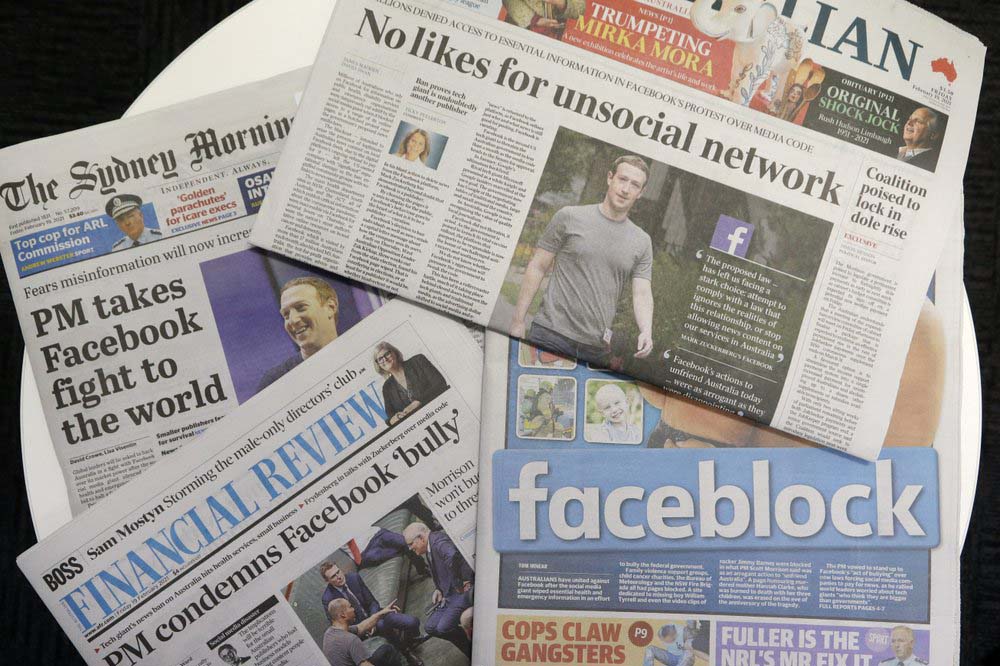 Australian leader urges Facebook to lift its news blockade