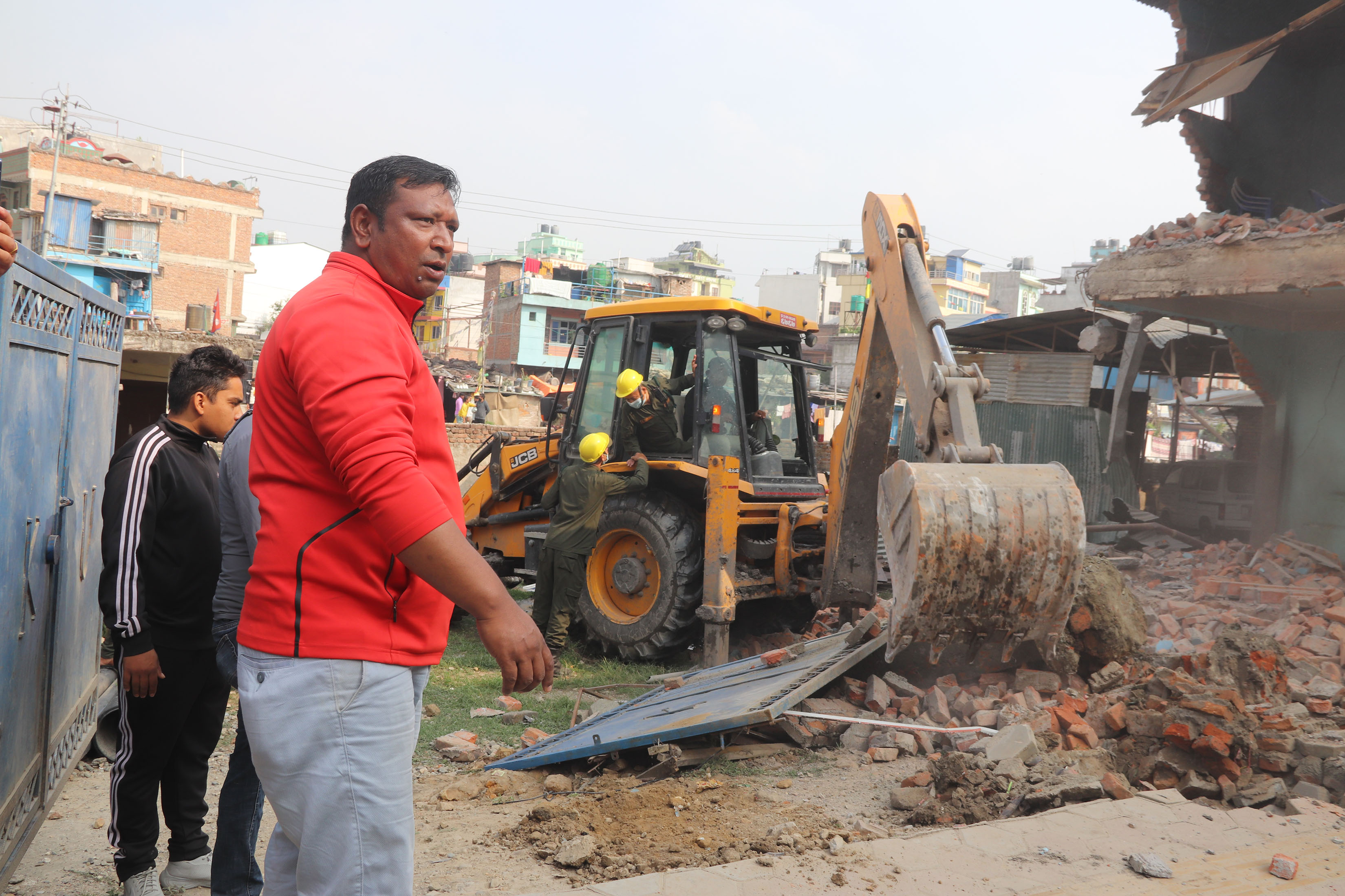 Demolishing the encroached structure