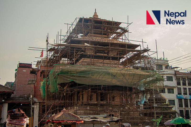 Reconstruction of monuments in Basantapur