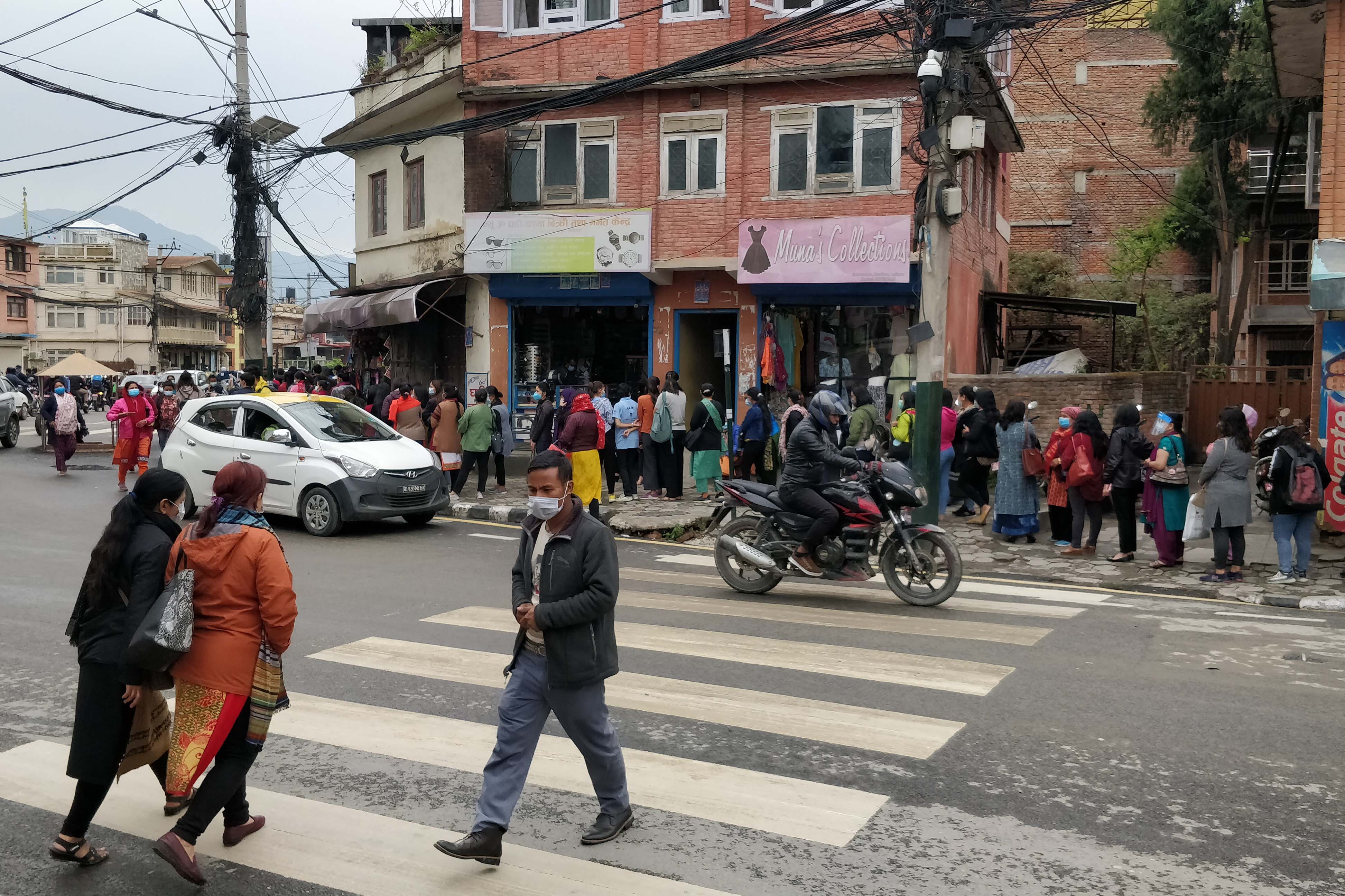 People waiting to get vaccinated against the COVID-19