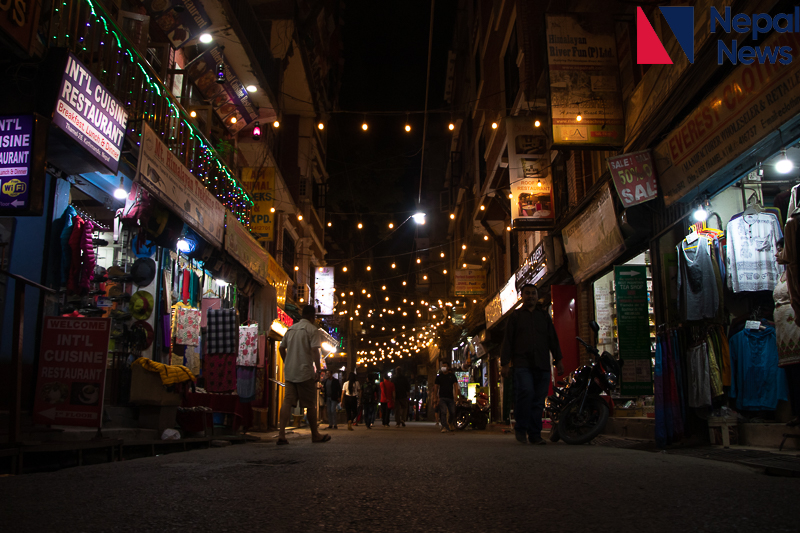 Kathmandu streets in the night