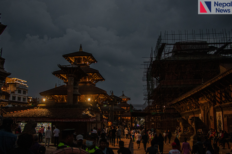 Glimpses of Patan Durbar Square at night