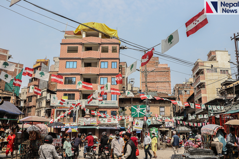 Election posters and flags still cover the streets