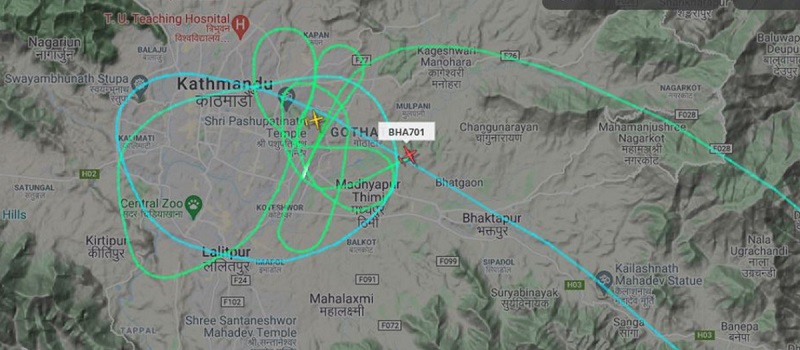 Buddha Air aircraft landed safely at TIA