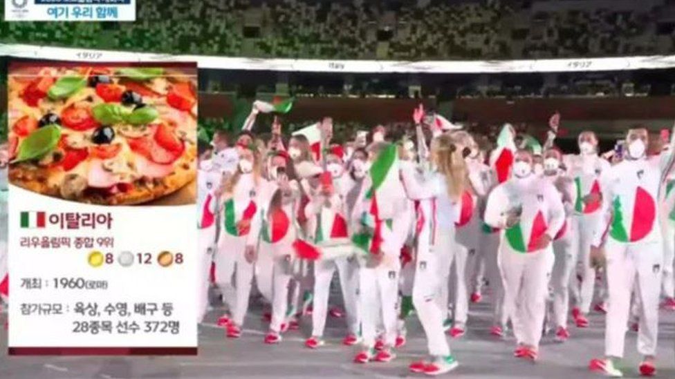 Tokyo 2020:TV sorry for using pizza to depict Italy