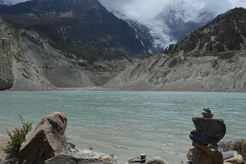 Suspension bridge over Marsyangdi River subsides due to flood