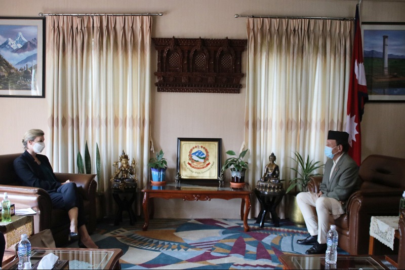 Foreign Minister Khadka and UK Ambassador Pollitt meet