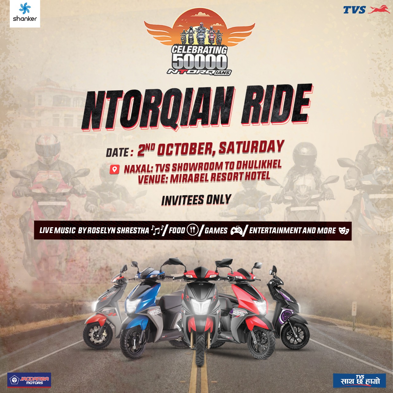 Jagdamba Motors to organize NTORQIAN Ride