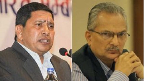 Former PM Dr. Bhattarai and former Deputy Shrestha vote