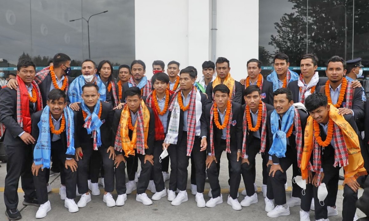 Nepali Football team returns home