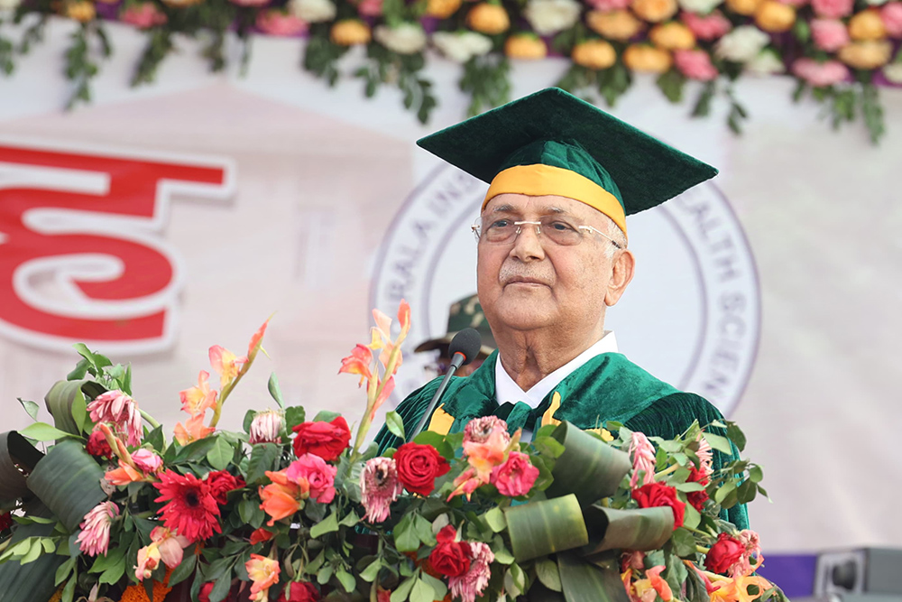 PM Oli addresses BPKIHS convocation, commits to distribute sickle cell medicine