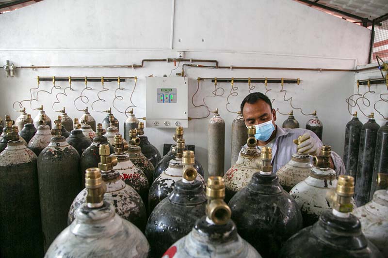 Oxygen plant in operation at Patan Hospital