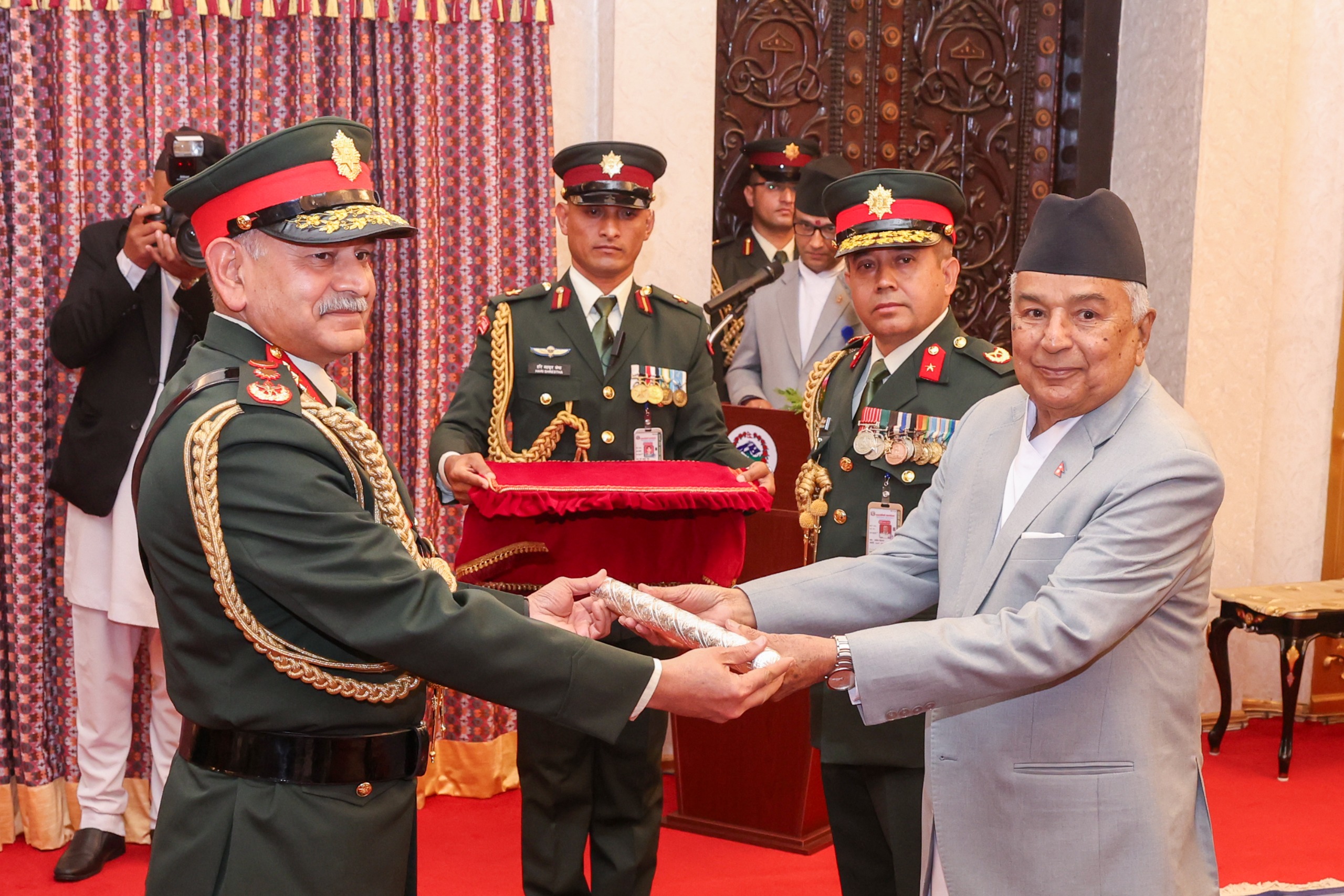 President confers rank of Honorary General of Nepali Army on Indian Army Chief