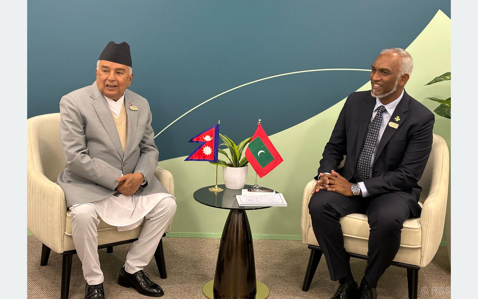 President Paudel, Maldives President meet: Collaboration in climate negotiations stressed