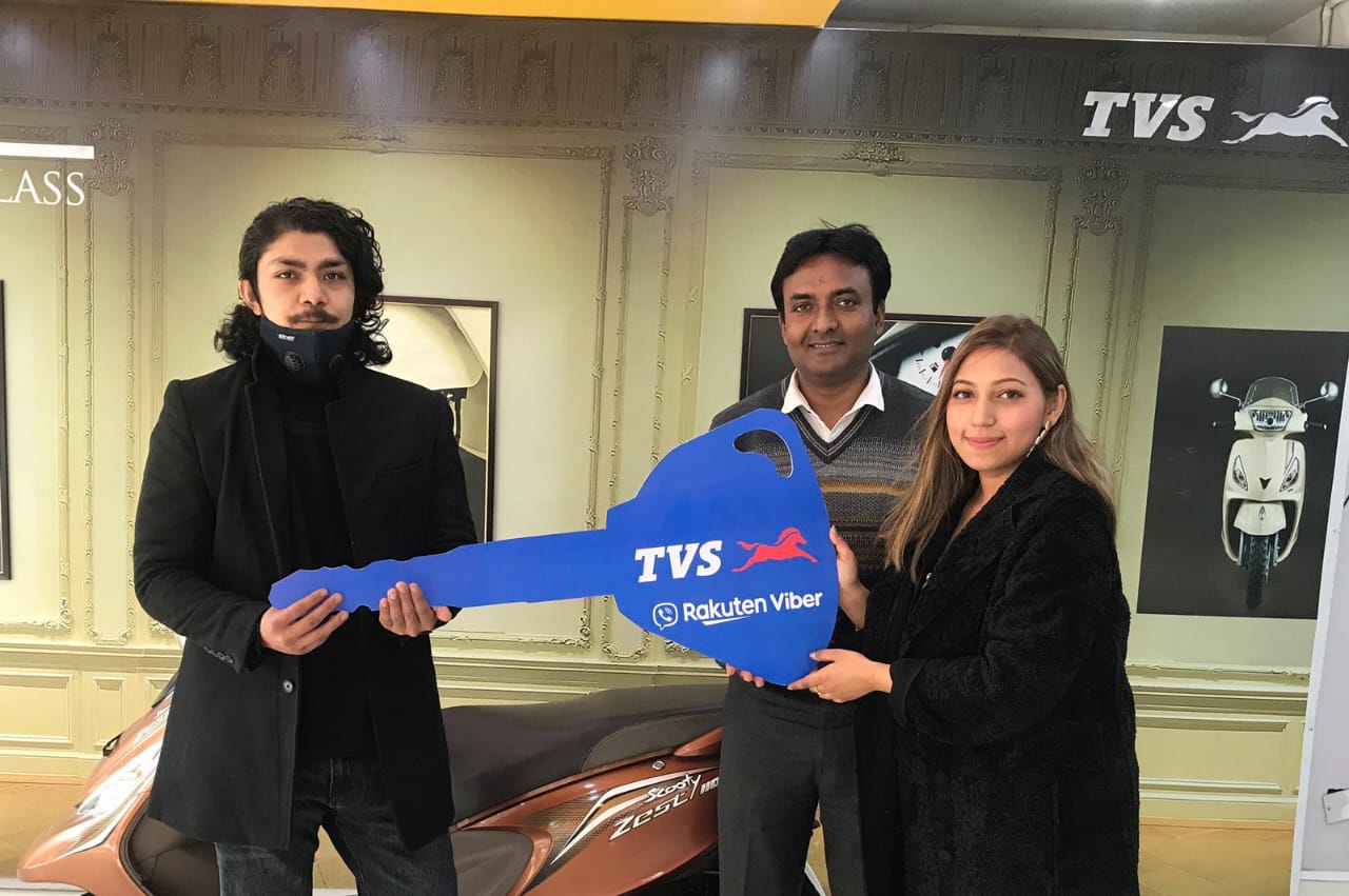 Jagdamba Motors give away TVS Zest to winner