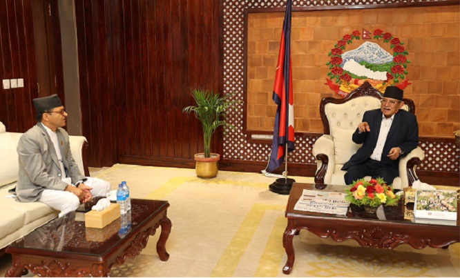 Meeting between PM Dahal and NA Chairperson