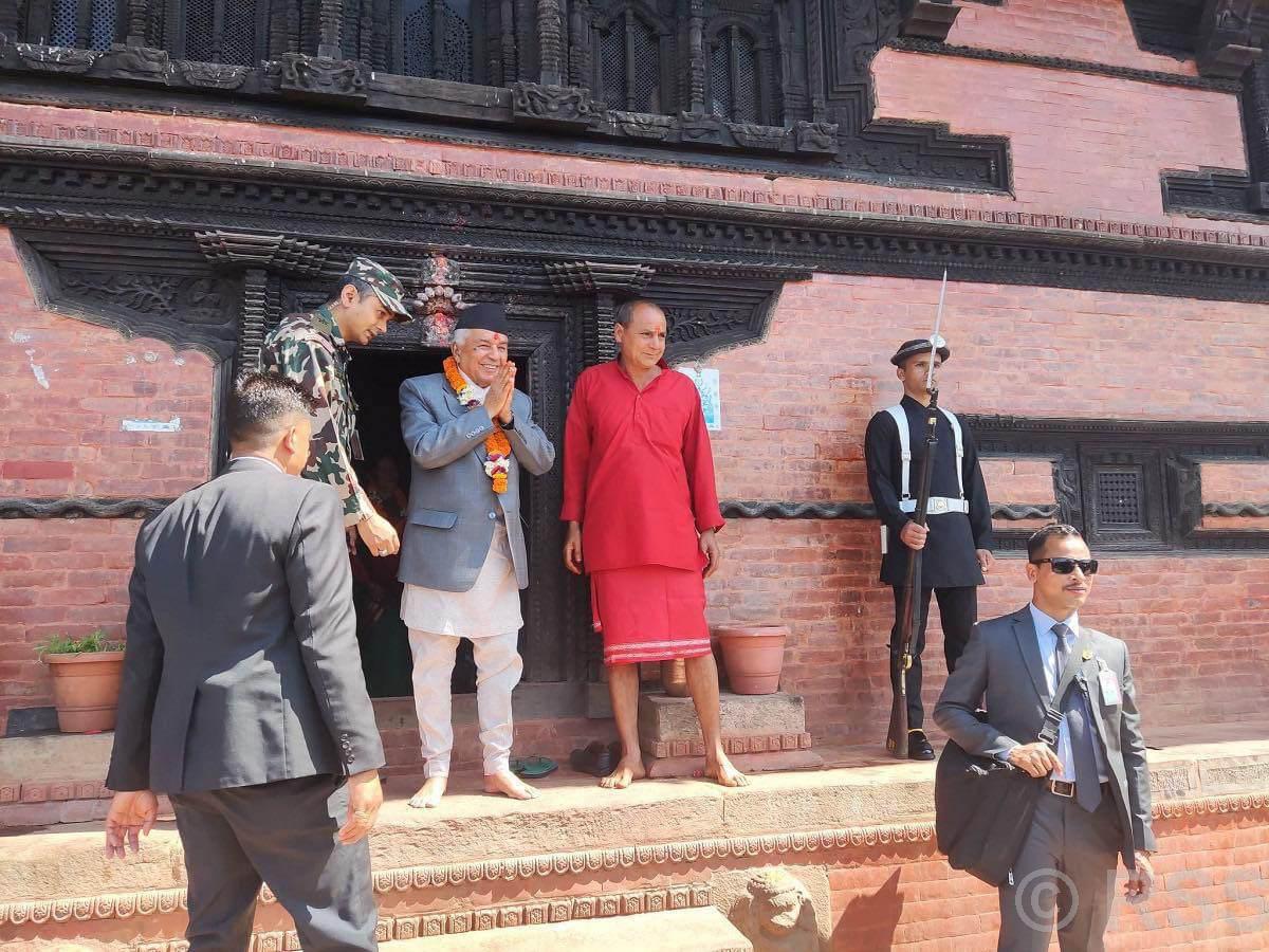 President visits Gorakhkali Temple in Gorkha