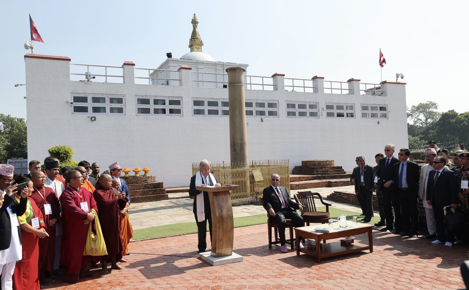 Guterres call for an end to conflicts from Lumbini