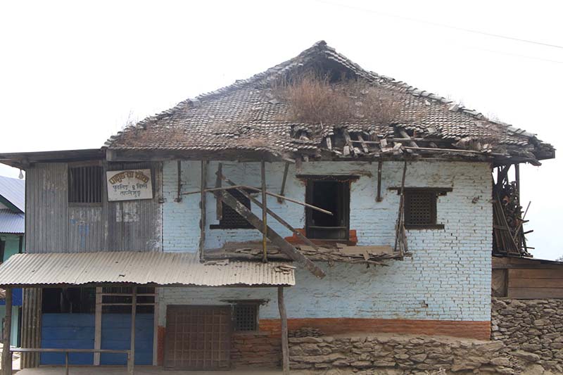 Historic Palungwa palace in dilapidated condition in Taplejung