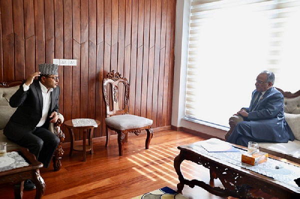 Meeting between PM Dahal and Speaker Timilsina