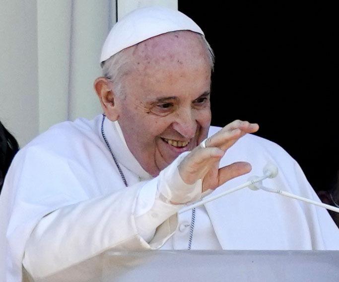 Pope Francis is seen leaving the hospital after 10 days