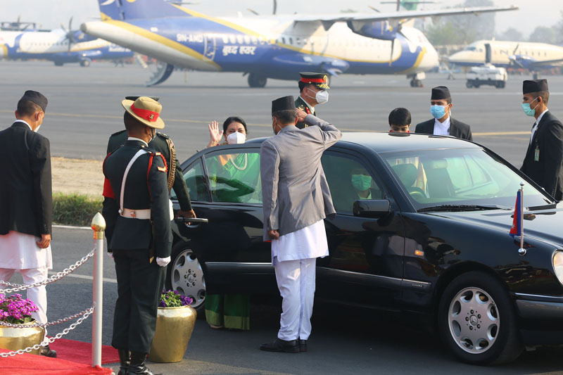 President Bhandari leaves for Bangladesh