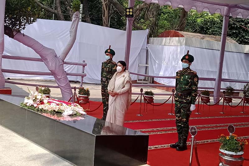 President Bhandari visits Bangabandhu Memorial museum