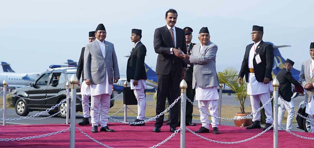 Emir of Qatar welcomed in Nepal