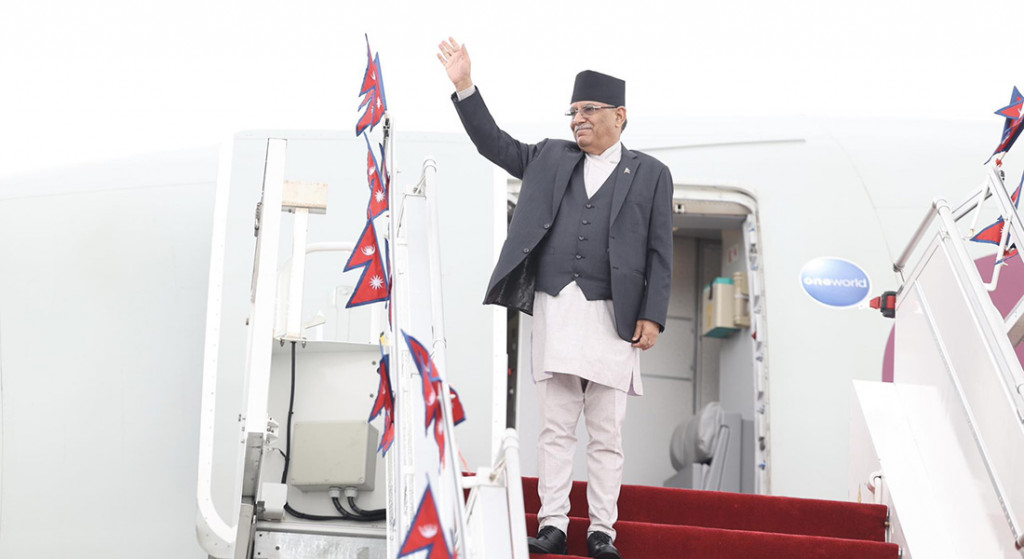 PM Dahal leaving for Lhasa