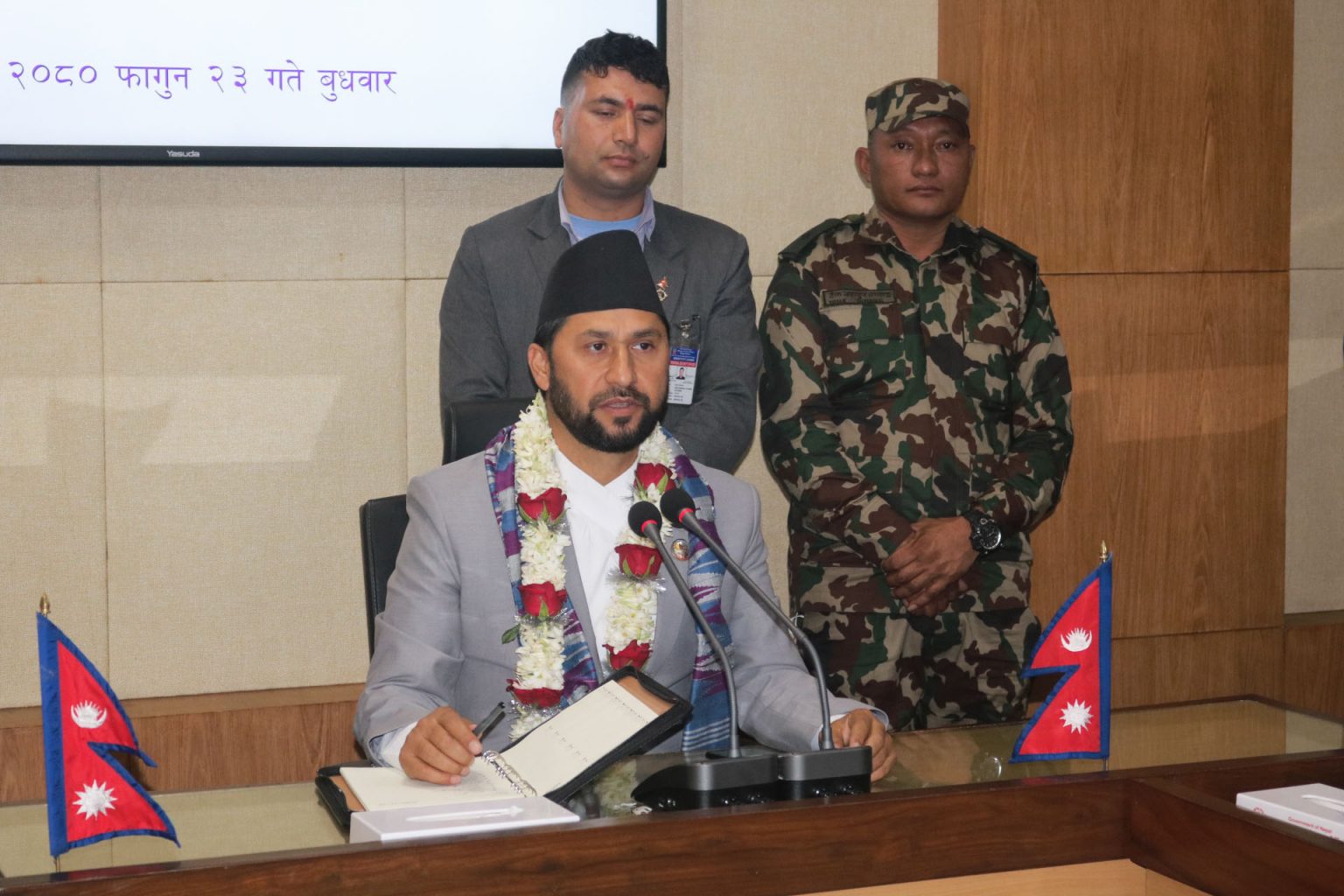 Home Minister Lamichhane assumes office