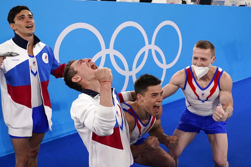 Russia edges Japan, China for gold in men’s gymnastics