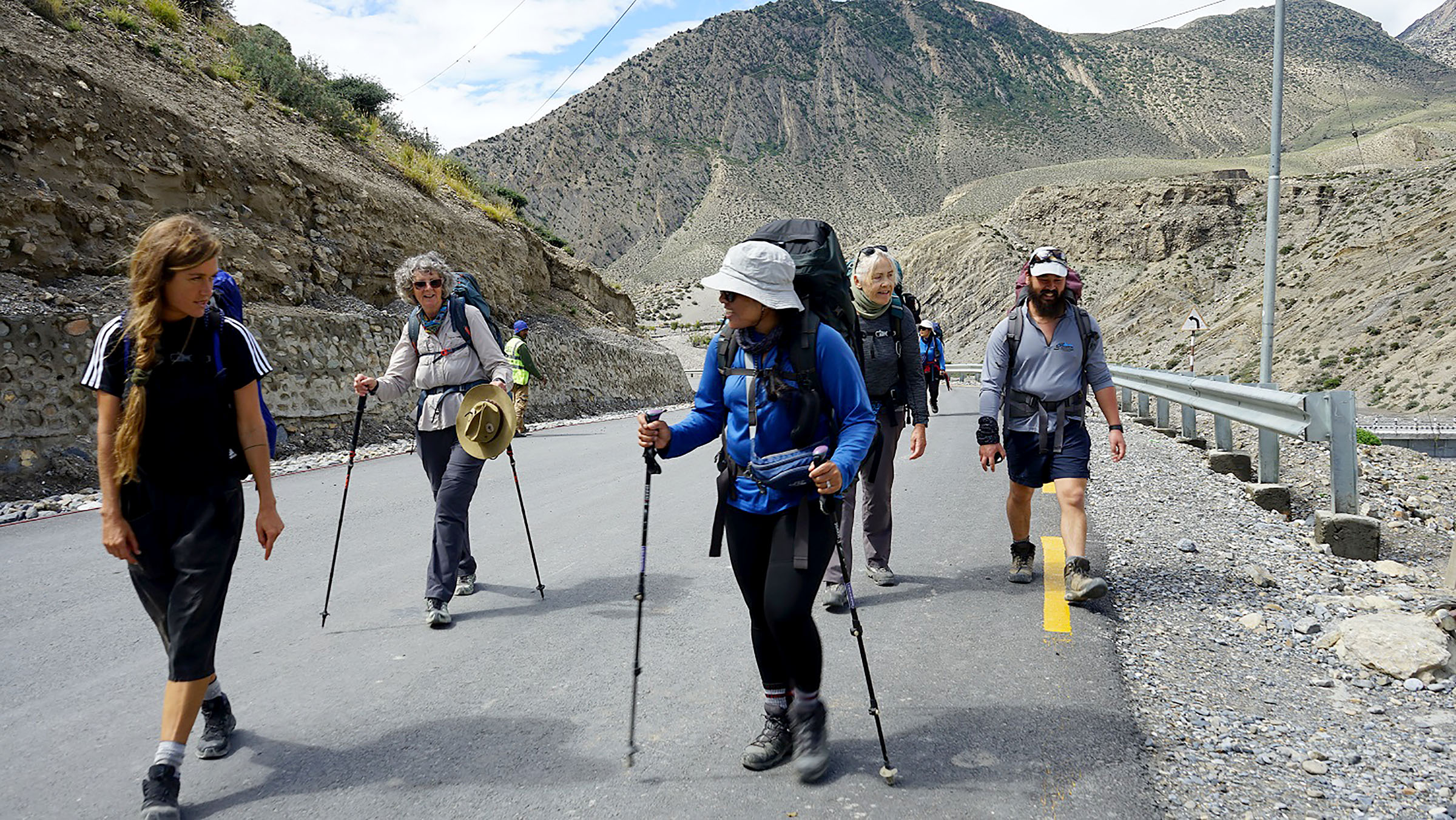 Tourists on trekking