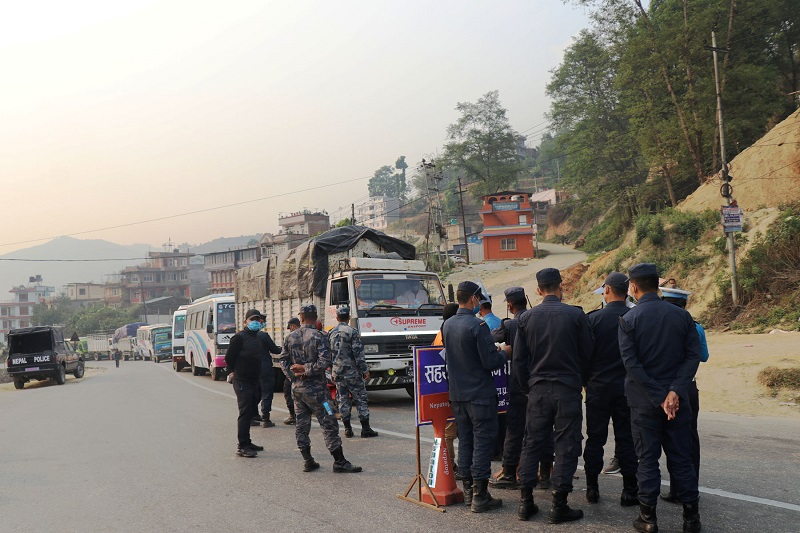 Checking of vehicles entering valley heightened at Sanga check-post