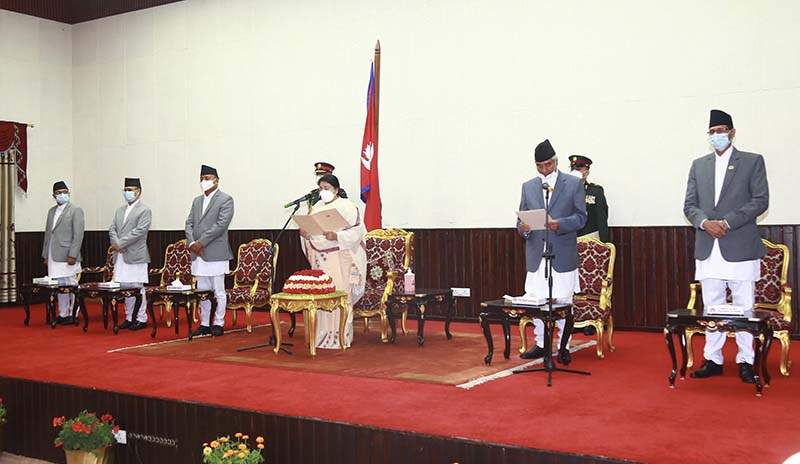 Newly appointed PM Deuba takes oath of office and secrecy