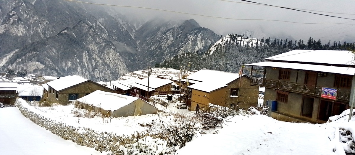 Humla sees third snowfall of season