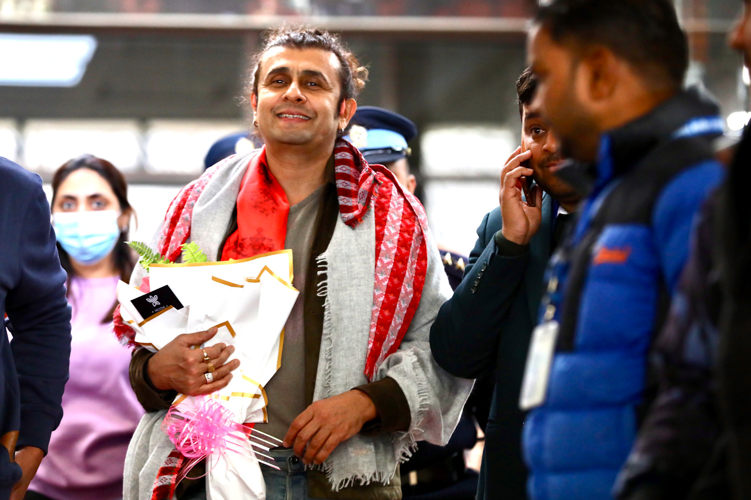 Famous Indian singer Sonu Nigam arrives in Kathmandu