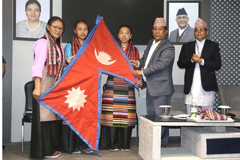 Minister Gurung bids farewell to Sherpa sisters on mountain expedition