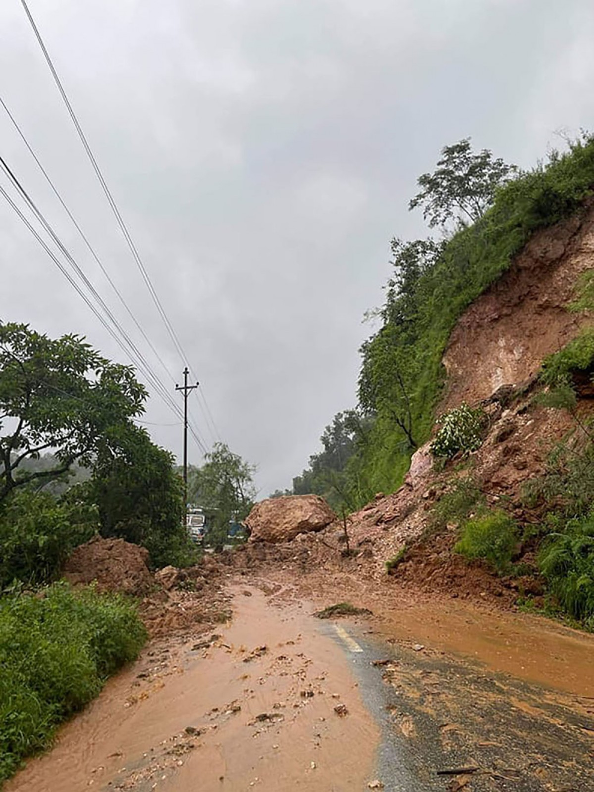 Landslide blocks Tokha-Chhare road