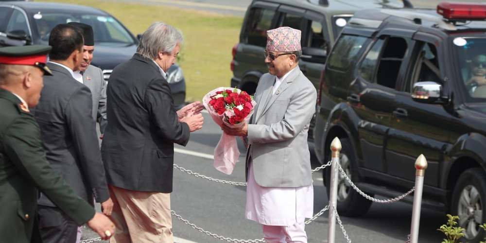 Secretary-General Guterres biden farewell, leaves Kathmandu after wrapping official visit