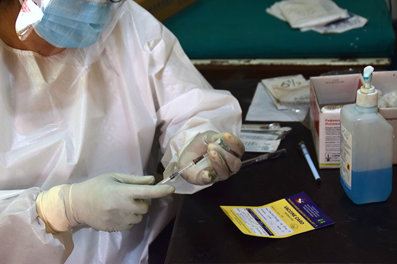 Single-dose Janssen COVID vaccine being administered in Kathmandu today