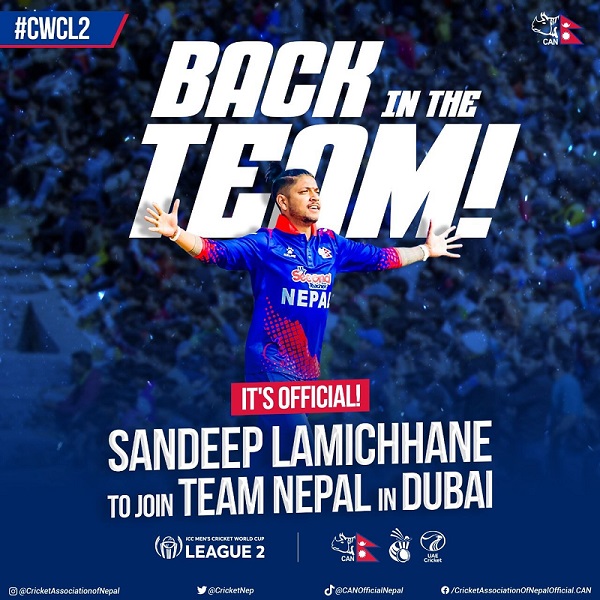 Sandeep Lamichhane to join the team in UAE