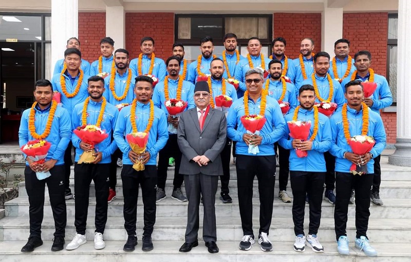 PM Dahal: 3 lakh prize to Nepalese cricket team