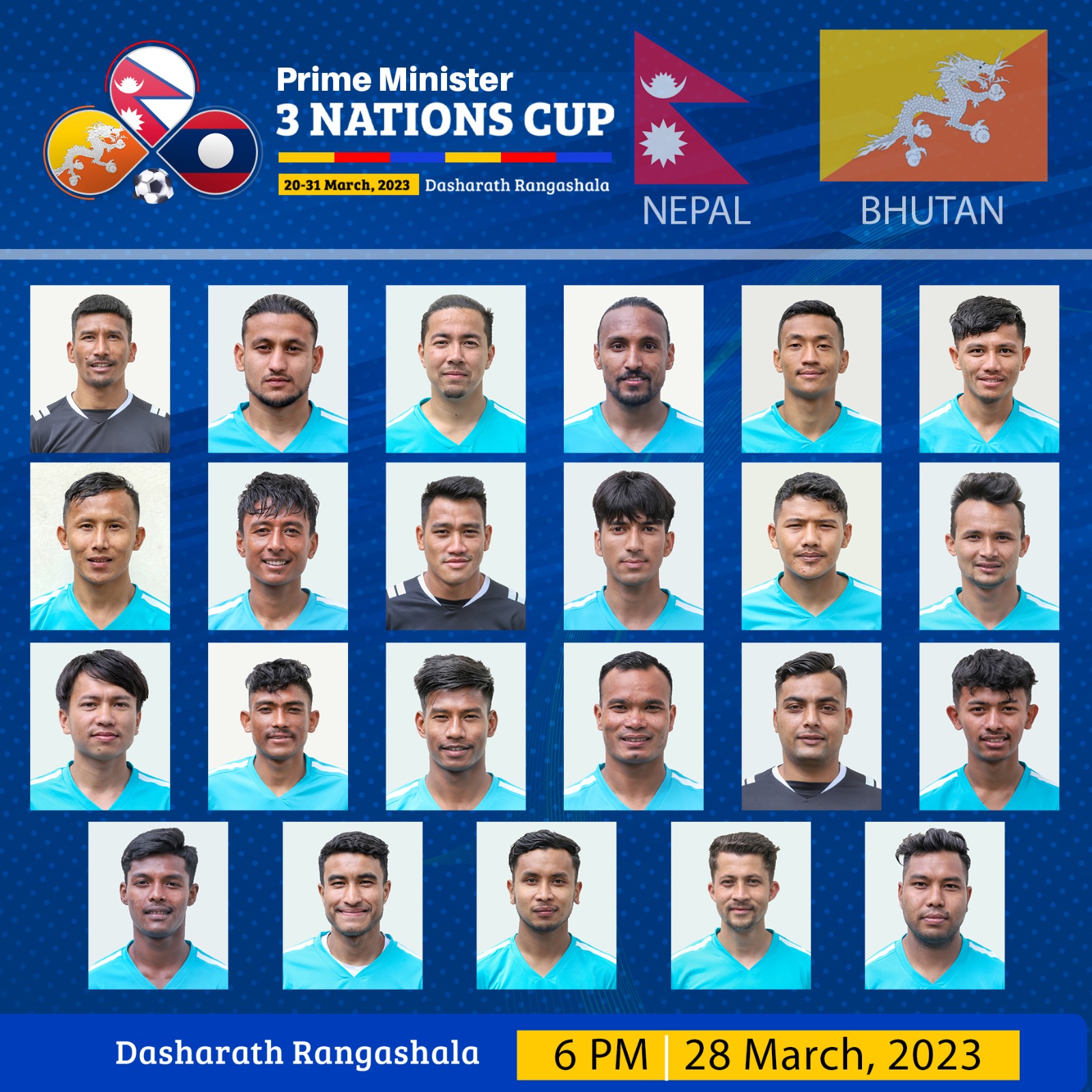 Football between Nepal and Bhutan today