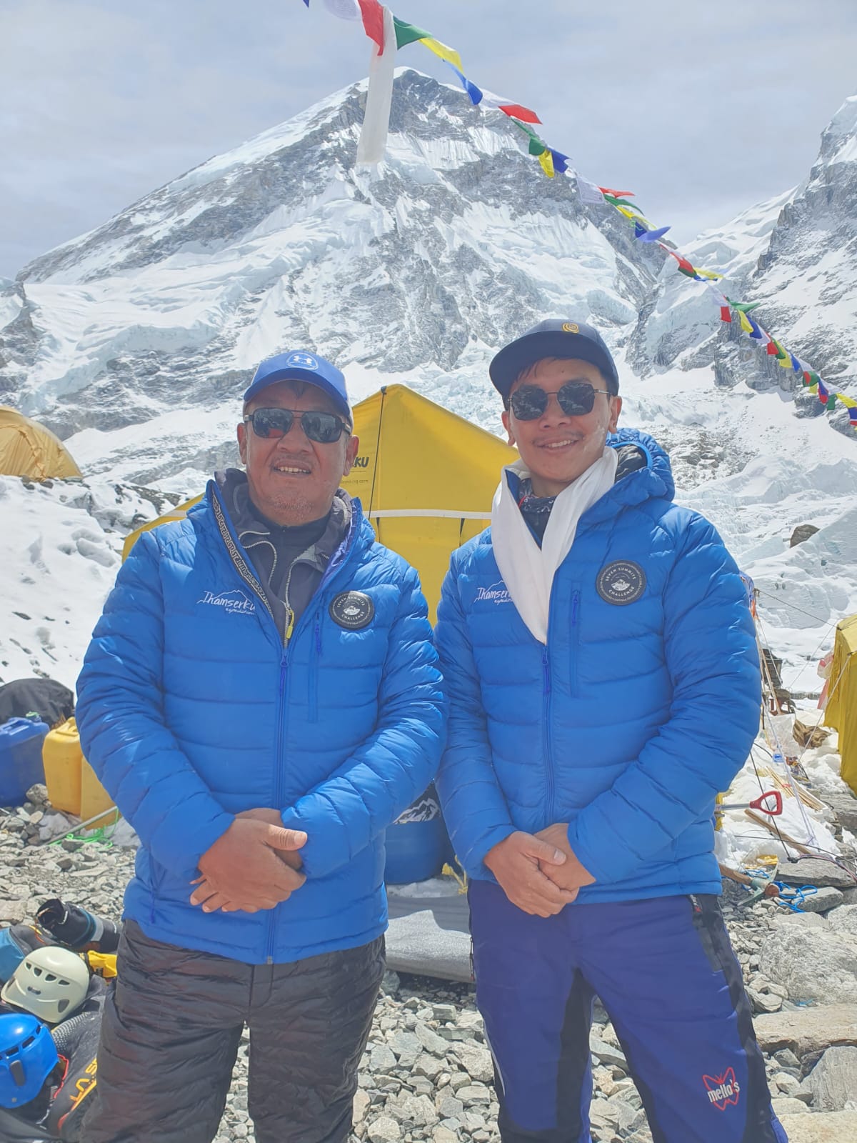 Senior tourism entrepreneur  Sherpa at the fourth camp after success on Mt Everest