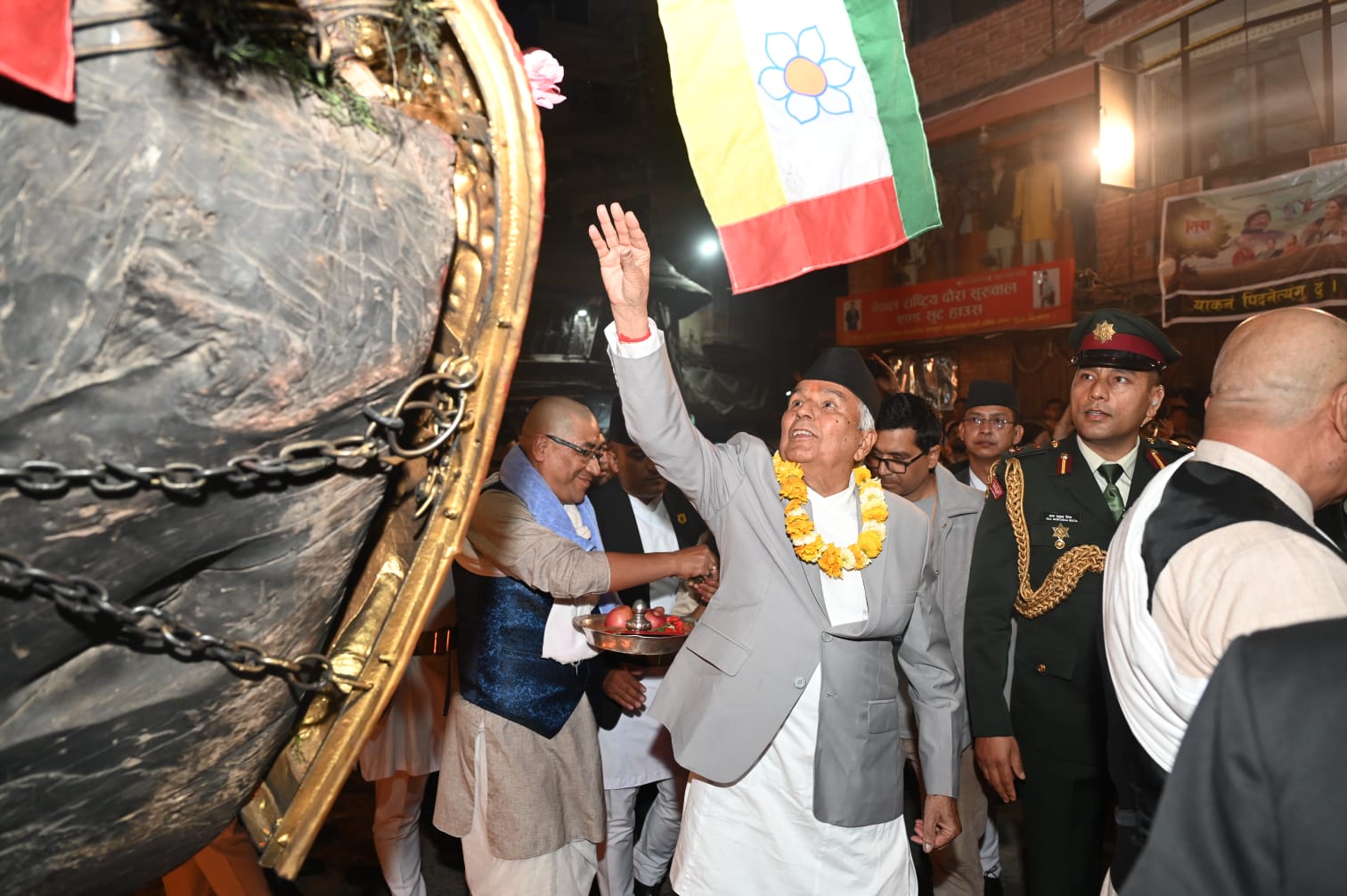 Darshan of Seto Machhindranath from President Paudel