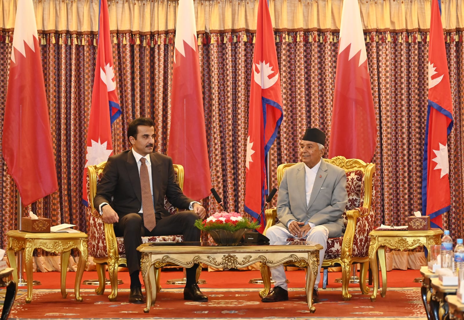 Meeting between President Paudel and Emir of Qatar