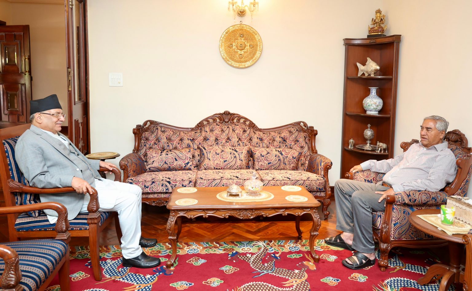 PM Dahal meets with NC President Deuba