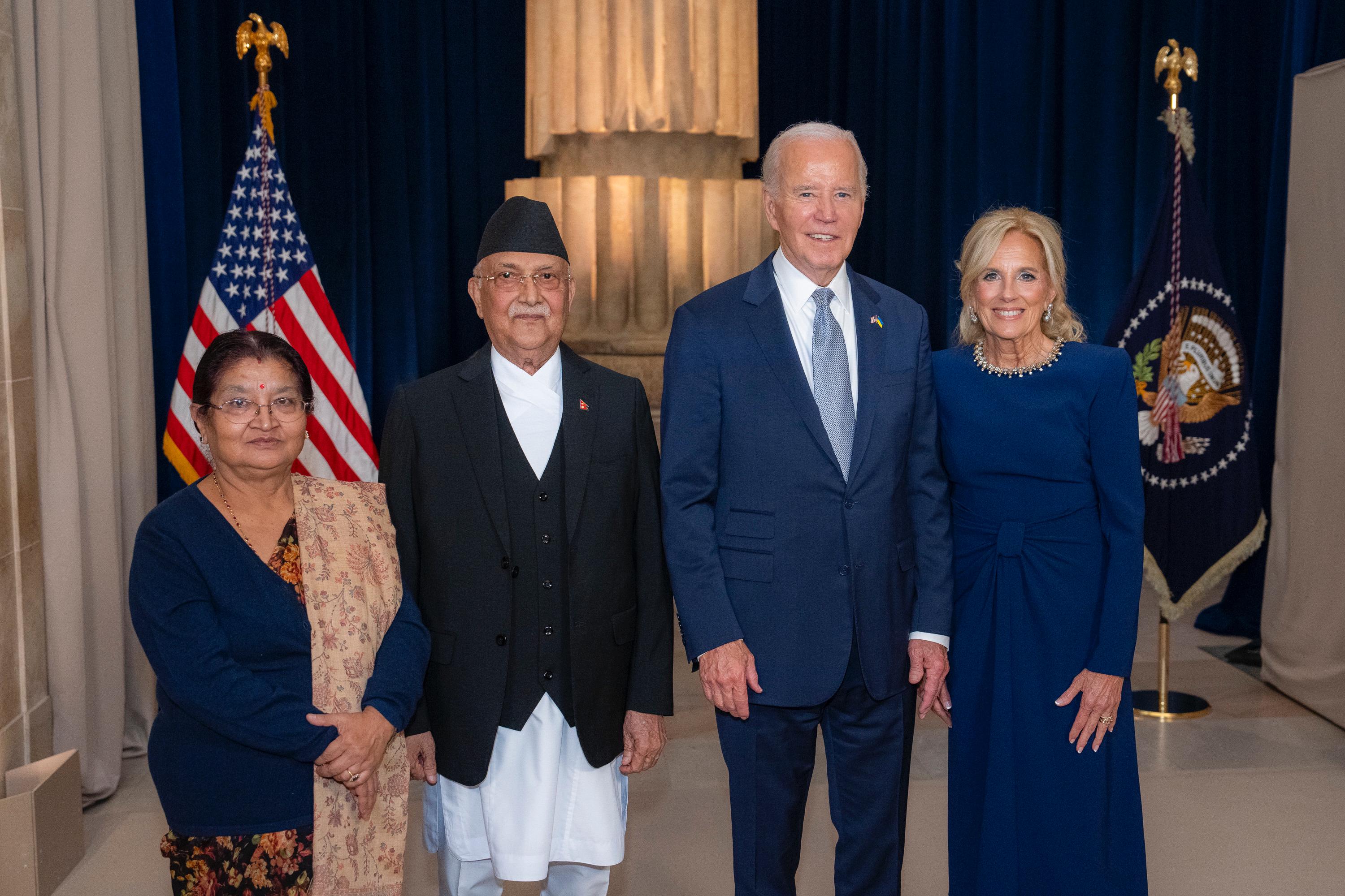 Prime Minister Oli attends reception hosted by US President Biden